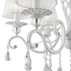 Hängeleuchte Metall Stoff 63 cm breit H: max. 116 cm