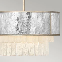 Hängeleuchte Modern Ø 50,8 cm rund Edelstahl Kristall