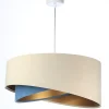Hängeleuchte Modern Ø 50 cm Stoff Creme Blau Gold E27