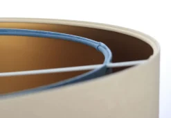 Hängeleuchte Modern Ø 50 cm Stoff Creme Blau Gold E27