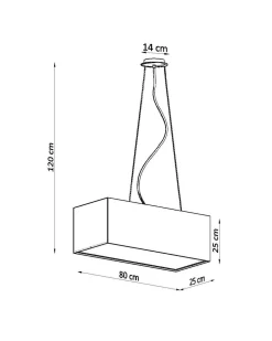 Hängeleuchte Modern Weiß eckig B: 80 cm 3x E27