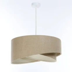 Hängeleuchte Natur E27 rund D: 45 cm Modern Boho