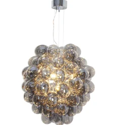 Hängeleuchte Rauchglas 64 cm breit 4-flammig E14