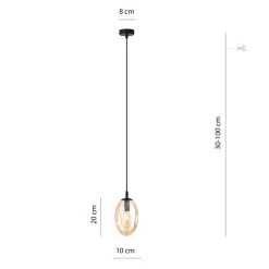 Hängeleuchte Rauchglas in Bernstein Ø 12 cm verstellbar