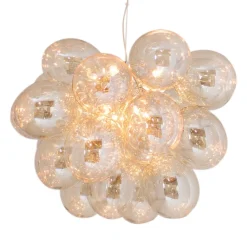 Hängeleuchte Rauchglas Metall 62 cm breit 3-flammig G9