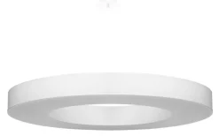 Hängeleuchte Ring Weiß Ø 90 cm rund 8x E27 Stoff