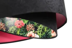 Hängeleuchte rund Ø 50 cm Stoff Velours Optik Tropical E27