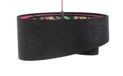 Hängeleuchte rund Ø 50 cm Stoff Velours Optik Tropical E27