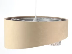 Hängeleuchte rund D: 50 cm E27 Stoff Velours Optik Modern KARIM