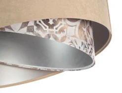 Hängeleuchte rund D: 50 cm E27 Stoff Velours Optik Modern KARIM