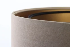 Hängeleuchte rund D: 50 cm E27 Stoff Beige Schwarz Gold