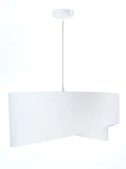 Hängeleuchte rund Groß Weiß Orange Stoff Esstisch