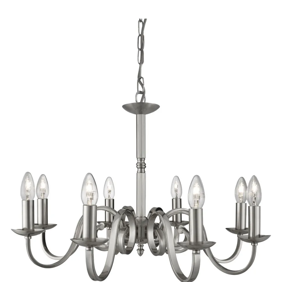 Hängeleuchte rustikal silber 8-flmg.