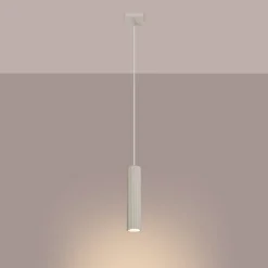 Hängeleuchte schmal Ø 8 cm Aluminium in Creme für GU10 BERTA