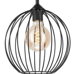 Hängeleuchte Schwarz Ø 24 cm Metall Draht Schirm E27 KARNA