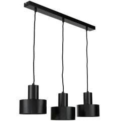 Hängeleuchte Schwarz breiter Schirm Retro 3 flmg