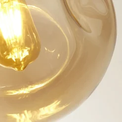 Hängeleuchte Schwarz Champagner E27 D: 25 cm Glas TALIA