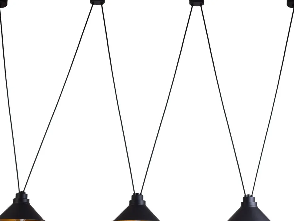Hängeleuchte Schwarz 3-flmg Esstisch Lampe LEANO