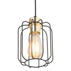 Hängeleuchte Schwarz Gold E27 Metall Draht GALAXY