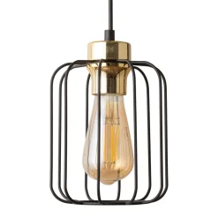 Hängeleuchte Schwarz Gold E27 Metall Draht GALAXY