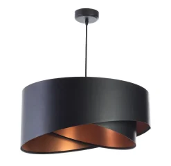 Hängeleuchte Schwarz Kupfer Ø 50 cm Latex E27 rund