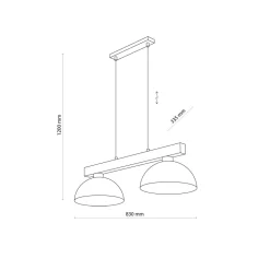 Hängeleuchte Schwarz Metall Holz länglich E27 Esszimmer
