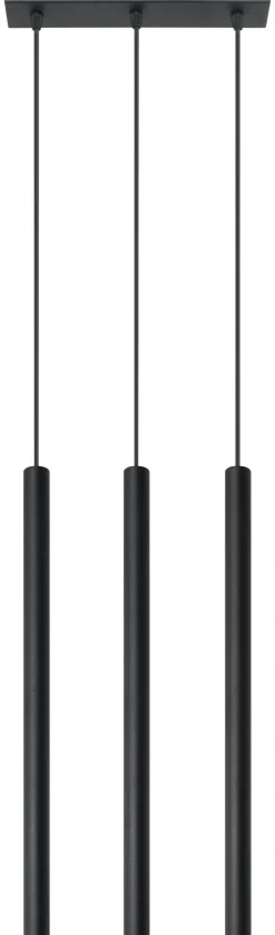 Hängeleuchte Schwarz Metall 3-flammig G9 PETERA Küche