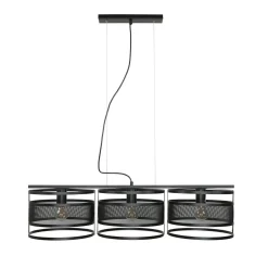 Hängeleuchte Schwarz Modern 3-flammig Mesh Metall E27