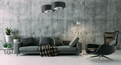 Hängeleuchte Schwarz Silber E27 D: 50 cm Stoff Velours Optik