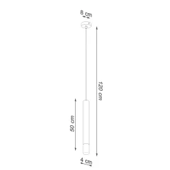 Hängeleuchte Schwarz Zylinder Ø 4 cm schmal Metall Glas
