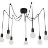Hängeleuchte SPINDEL in Schwarz 7-flmg