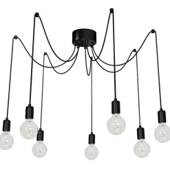 Hängeleuchte SPINDEL in Schwarz 7-flmg