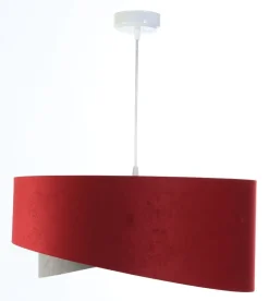 Hängeleuchte Stoff Ø 50 cm Rot-Braun Grau Silber Velours Optik