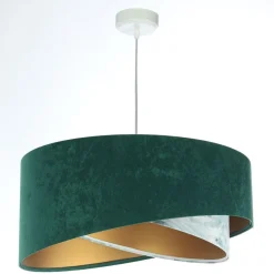 Hängeleuchte Stoff Ø 50 cm Velours Optik E27 Grün Blau Gold