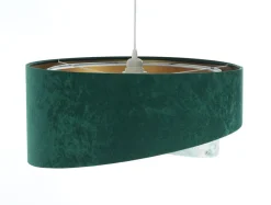 Hängeleuchte Stoff Ø 50 cm Velours Optik E27 Grün Blau Gold