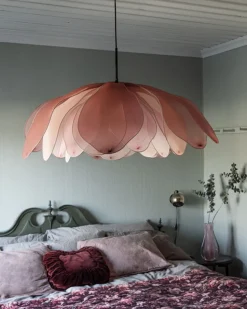 Hängeleuchte Stoff 80 cm breit H: max. 120 cm biegsam Rosa