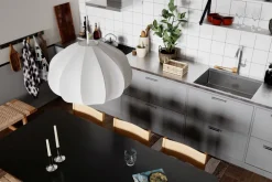 Hängeleuchte Stoff Metall E27 B: 60 cm H: max. 120 cm Weiß