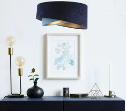 Hängeleuchte Stoff rund Ø 50 cm Velours Optik Modern MARLON