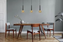 Hängeleuchte verstellbar 3-flammig Glas Metall E27