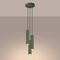 Hängeleuchte verstellbar H: max. 108 cm Grün 3-flammig GU10