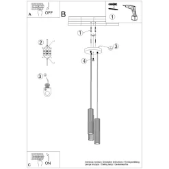 Hängeleuchte verstellbar H: max. 108 cm Grün 3-flammig GU10