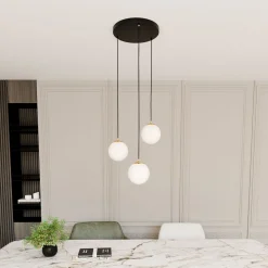 Hängeleuchte verstellbar Schwarz Weiß Gold E14 Esstisch