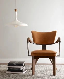 Hängeleuchte Weiß Metall Holz Ø48cm Skandinavisch E27