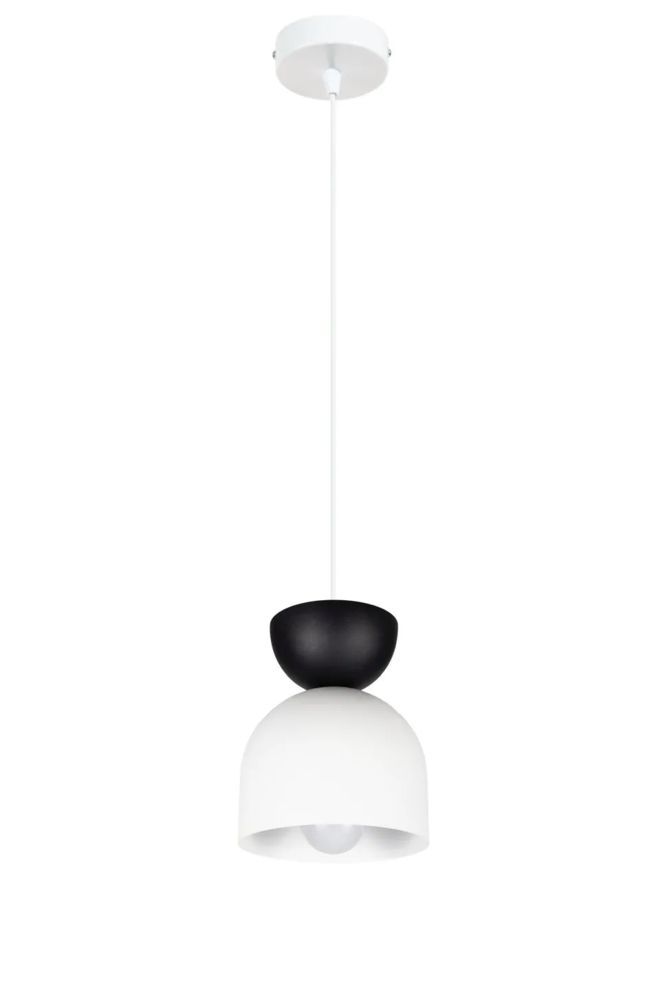 Hängeleuchte Weiß Schwarz Metall Ø17 cm Minimalistisch