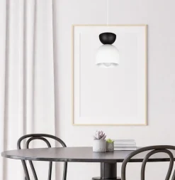 Hängeleuchte Weiß Schwarz Metall Ø17 cm Minimalistisch