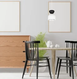 Hängeleuchte Weiß Schwarz Metall Ø17 cm Minimalistisch