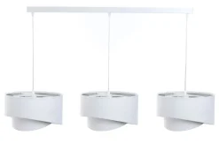 Hängeleuchte Weiß Silber E27 Stoff Velours Optik 3-flammig