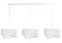 Hängeleuchte Weiß verstellbar 3-flammig E27 Stoff Veloursoptik