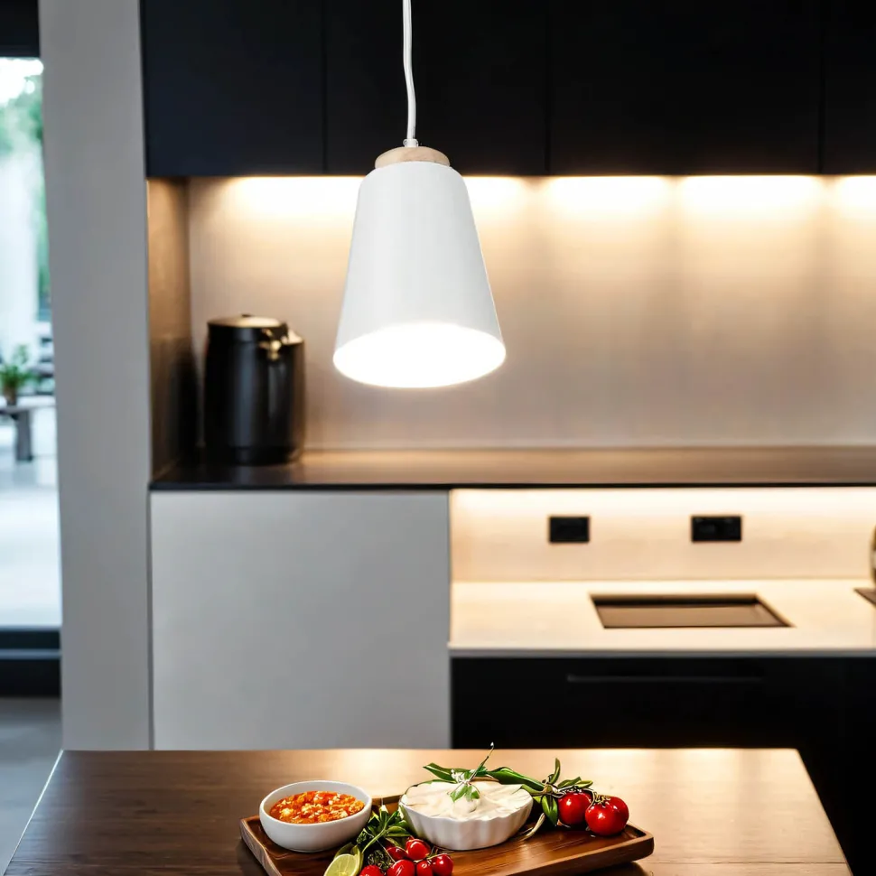 Hängeleuchte Wohnzimmer Esstisch in Weiß ROGER