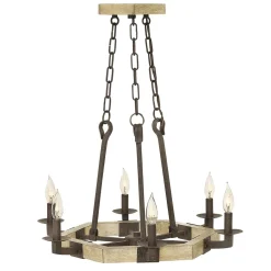 Holz Kronleuchter VIVIA Rostbraun Ø63cm Lampe